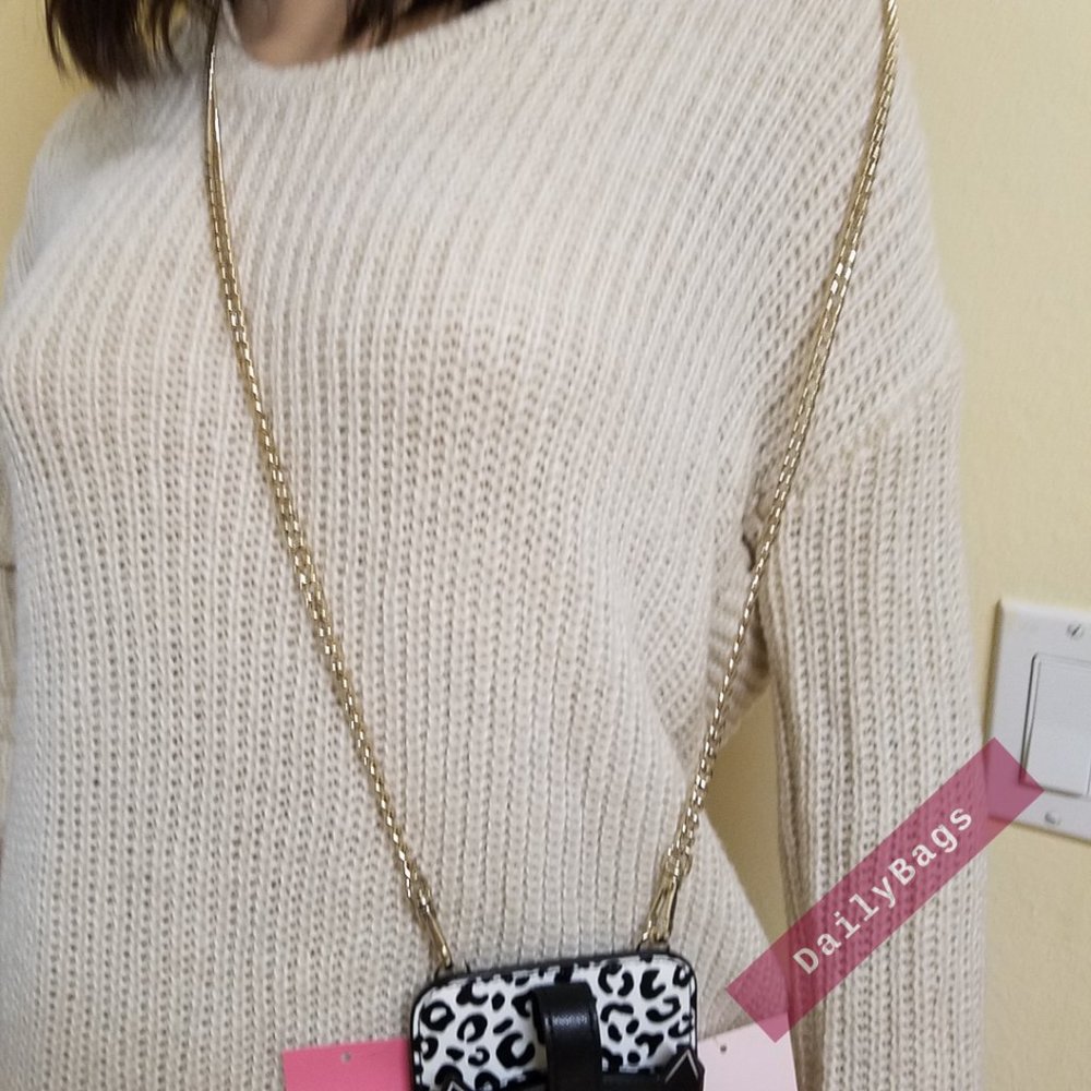 NWT KATE SPADE 100% AUTHENTIC NORTH PHONE CROSSBODY CAT MEOW BLACK WHITE - Picture 5 of 12